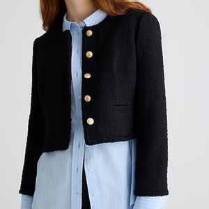 J.Crew Women’s Louisa lady jacket in maritime tweed (black) size 2. NWT